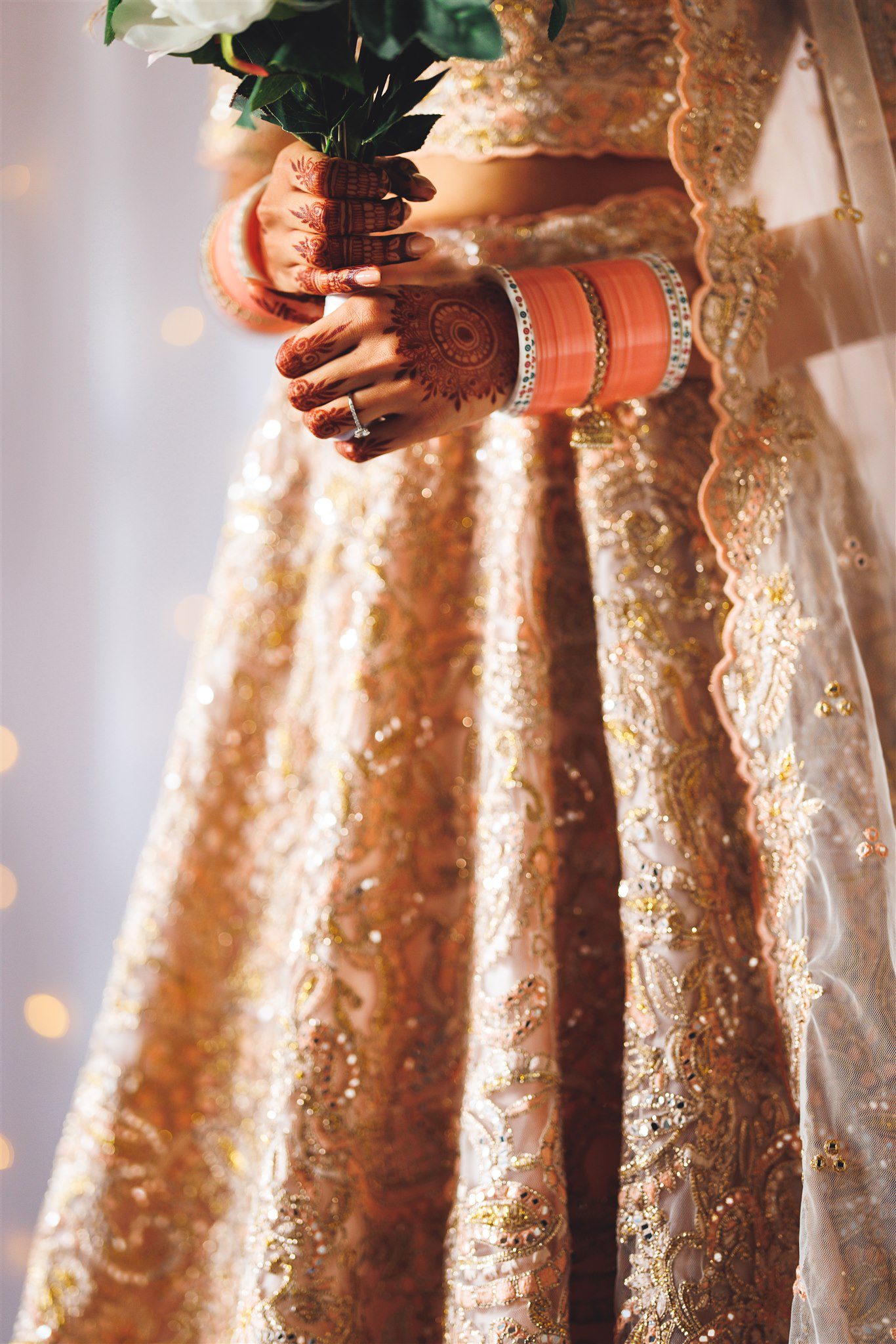 Sikh Bride holding Bouquet