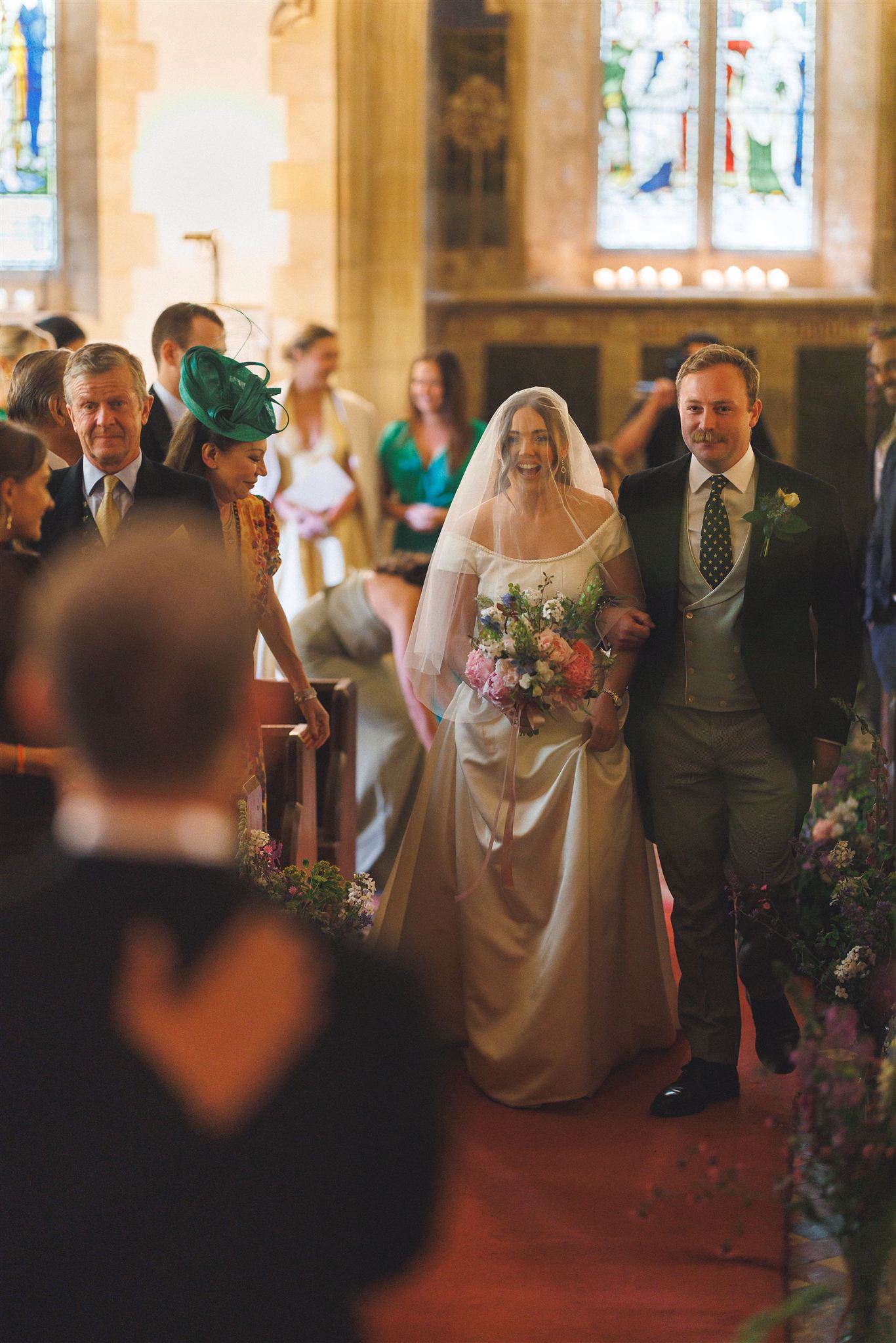 The ceremony inside a village church