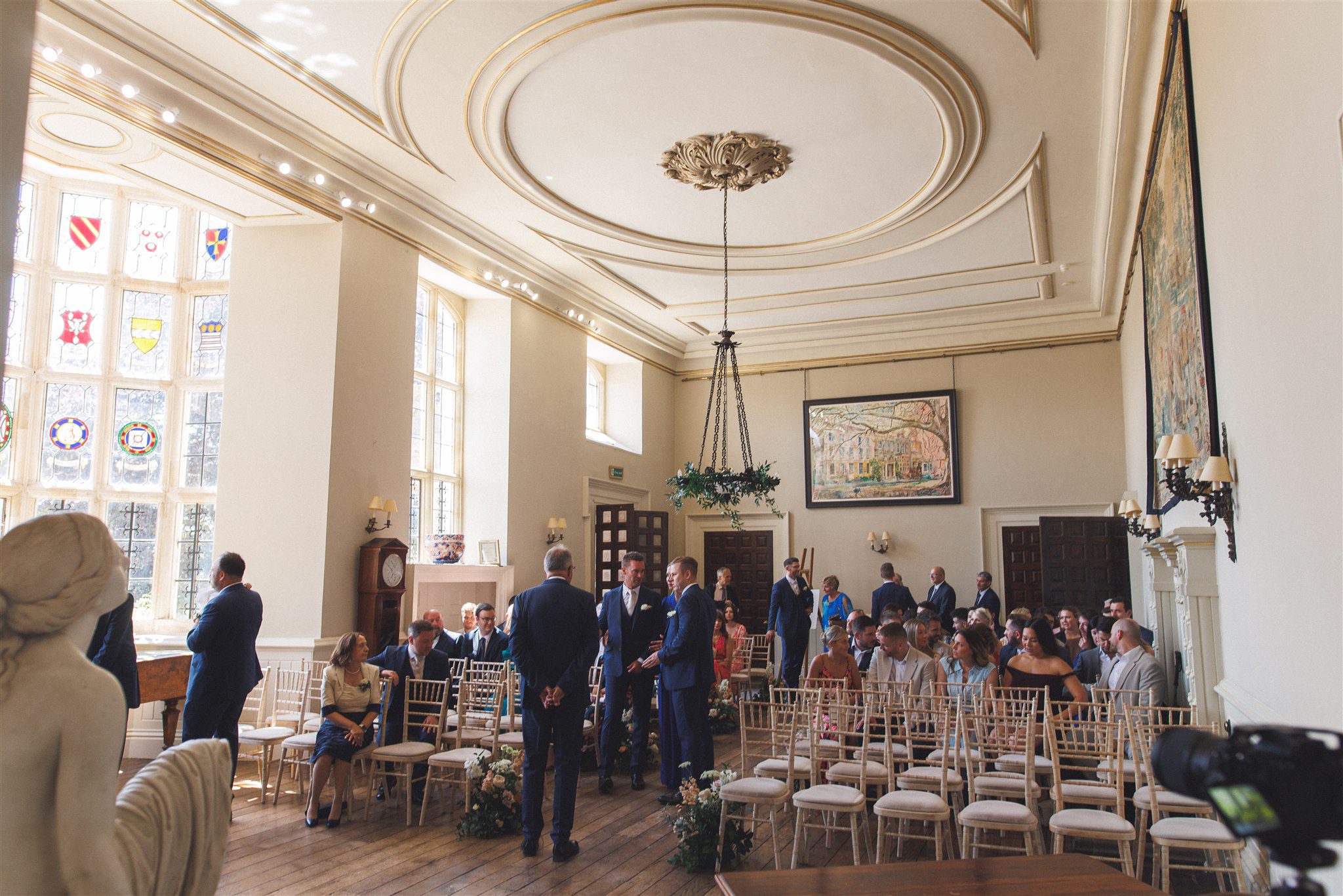 Zofia and Ben walking back down the aisle as a newly married couple