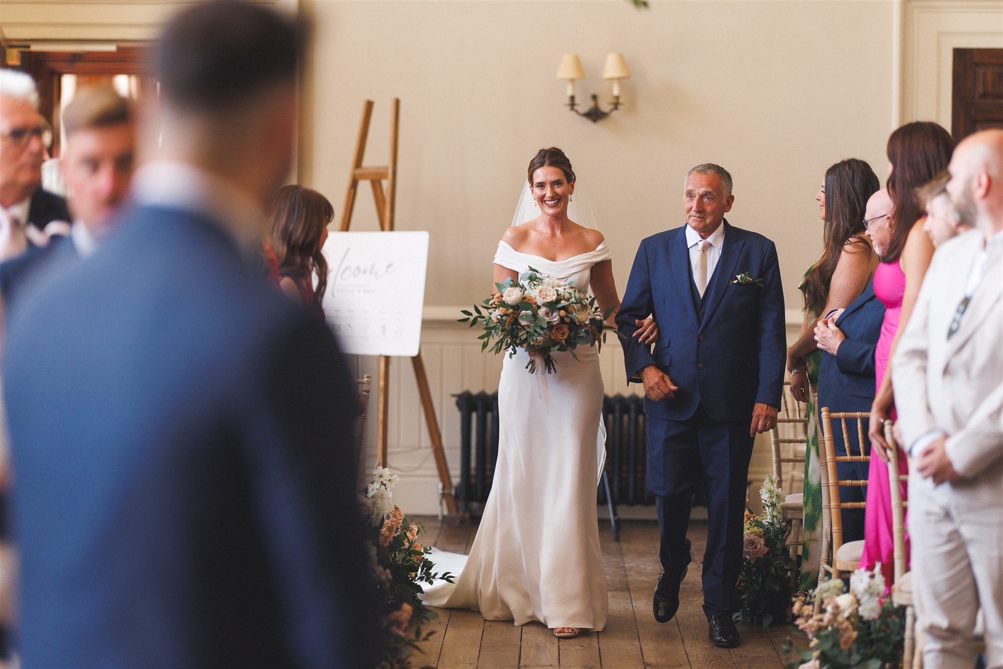 A close-up of Zofia and Ben celebrating just after the ceremony