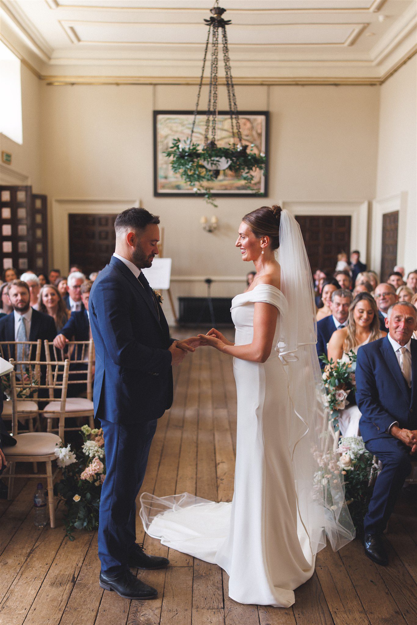 Table settings and florals by Rebecca Kate Flowers at the wedding breakfast