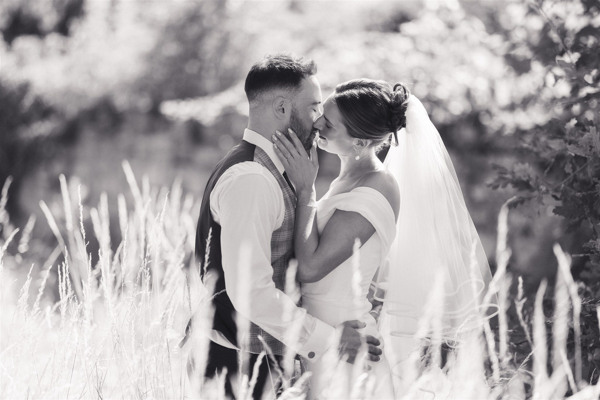 Zofia and Ben together beneath her veil