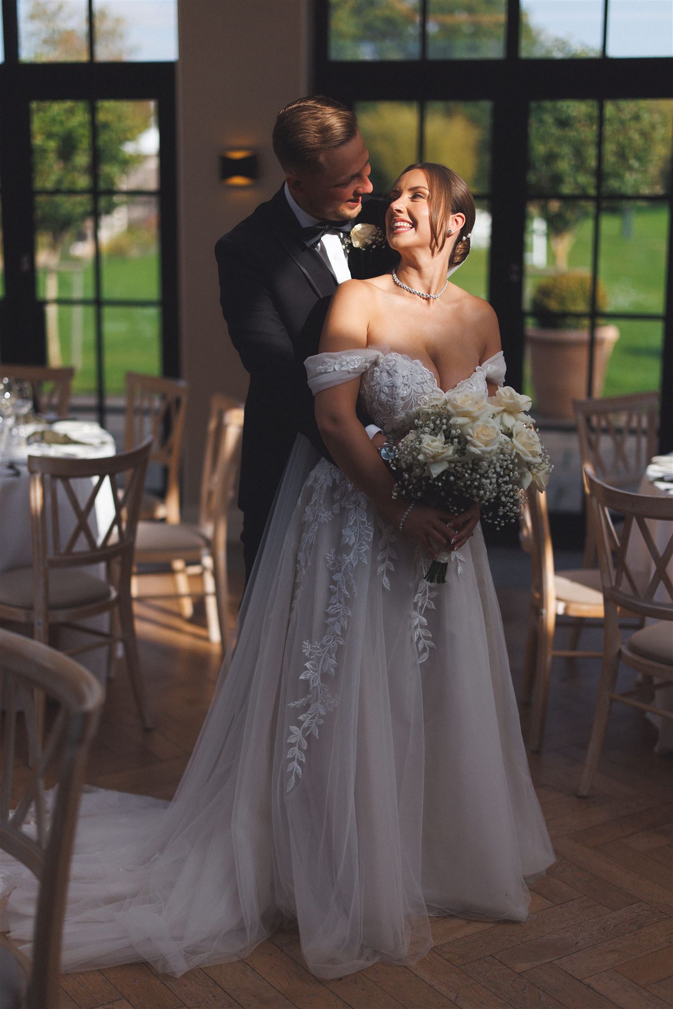 A couple together in a stone doorway