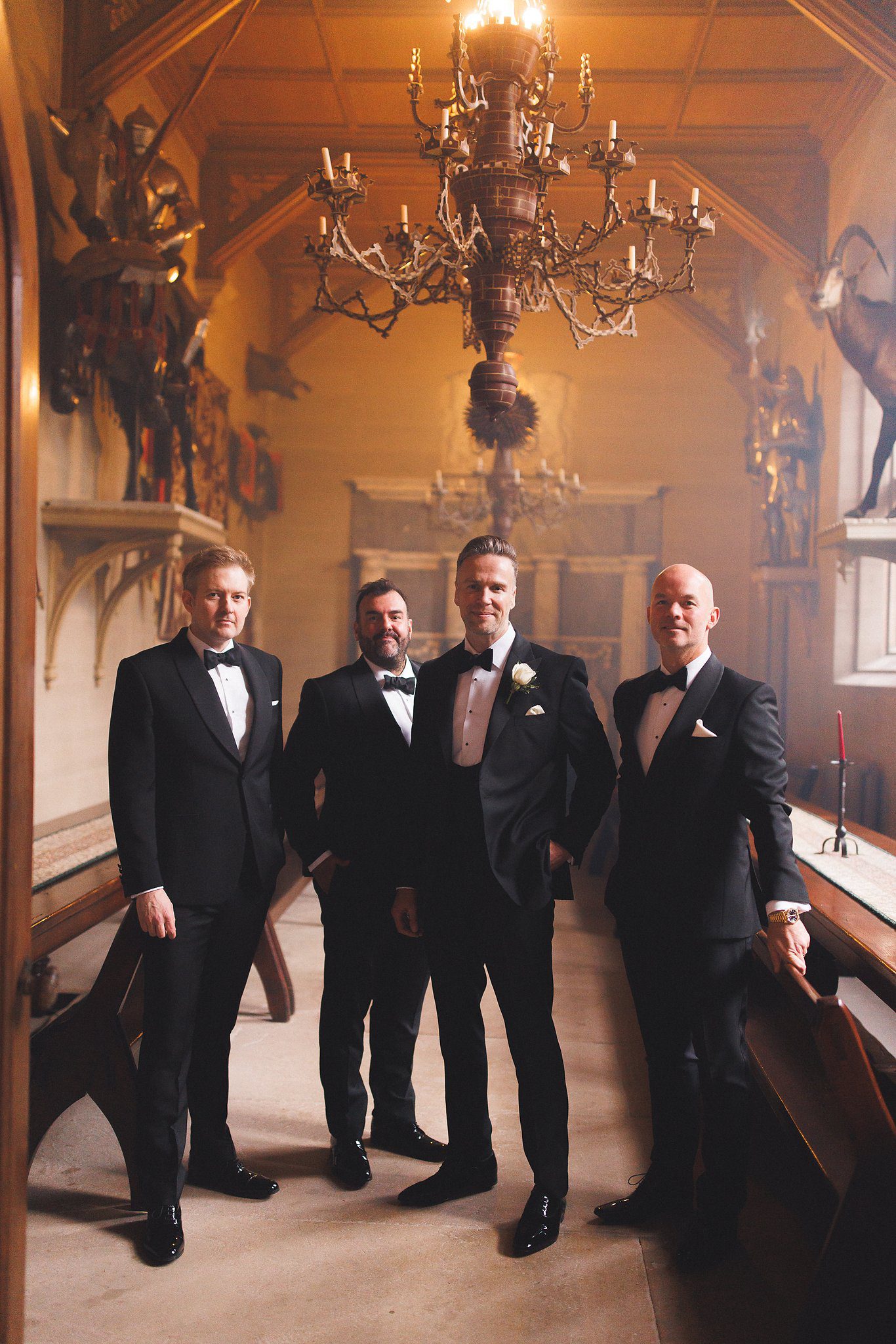 Rich with his groomsmen at Hampton Court Castle