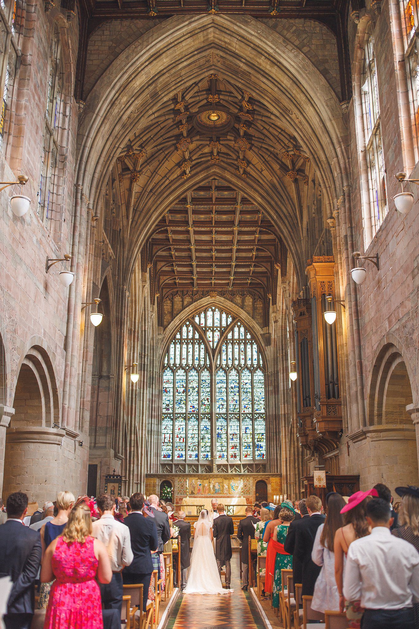 The nave of Great Malvern Priory during the ceremony