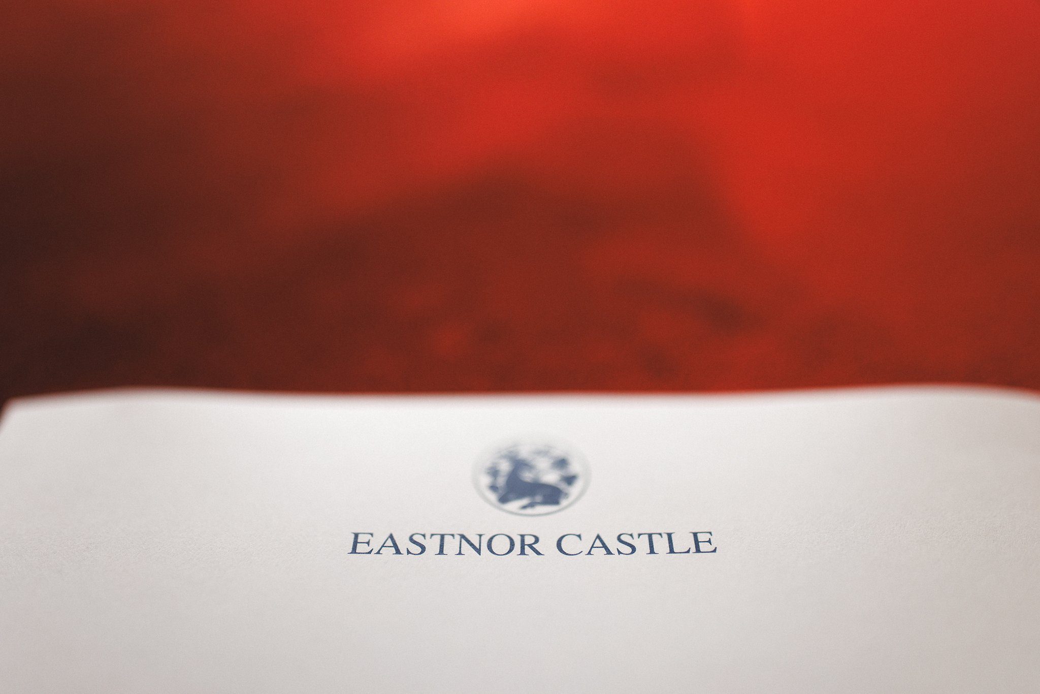 The Eastnor Castle place card on the table