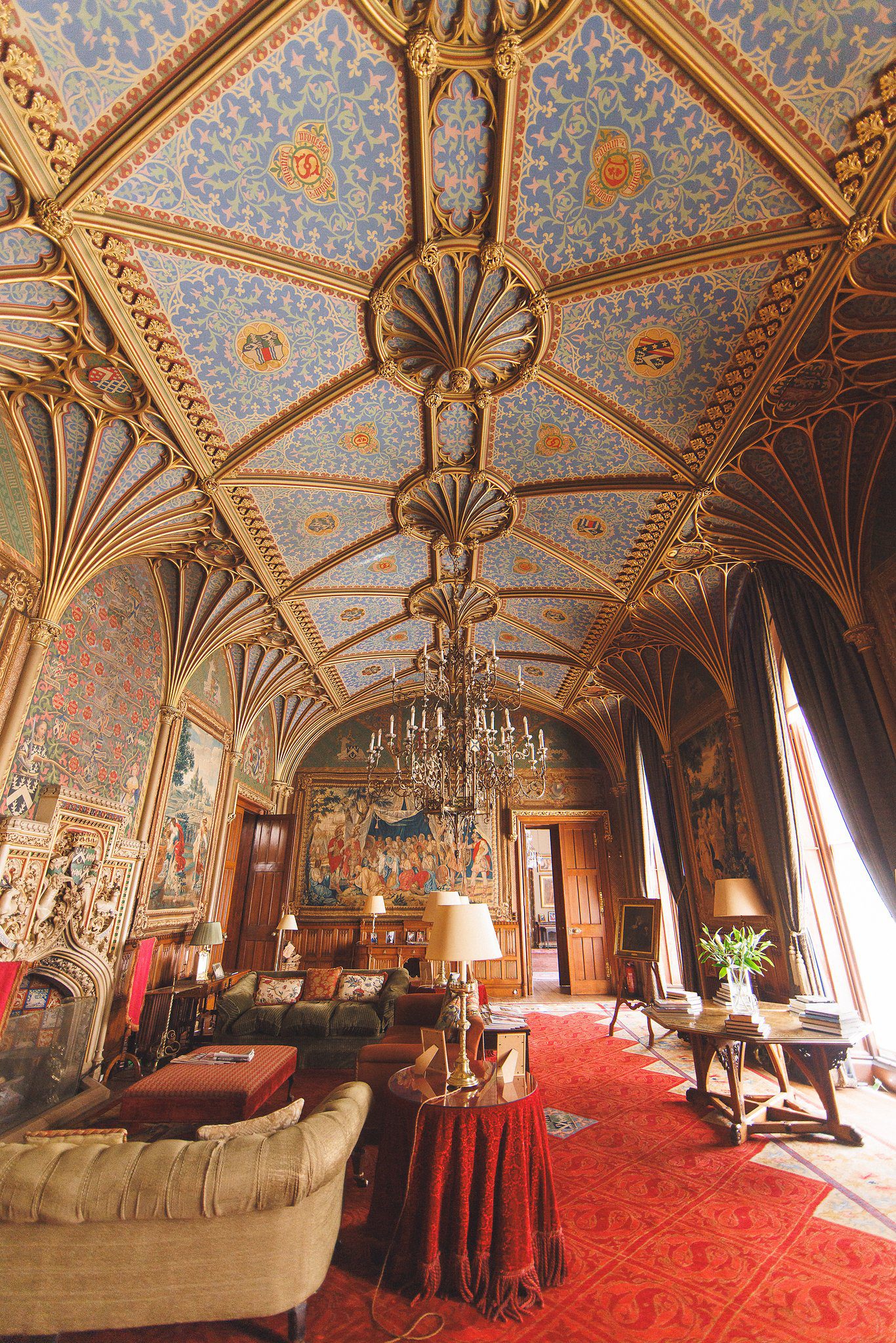 The gothic drawing room at Eastnor Castle