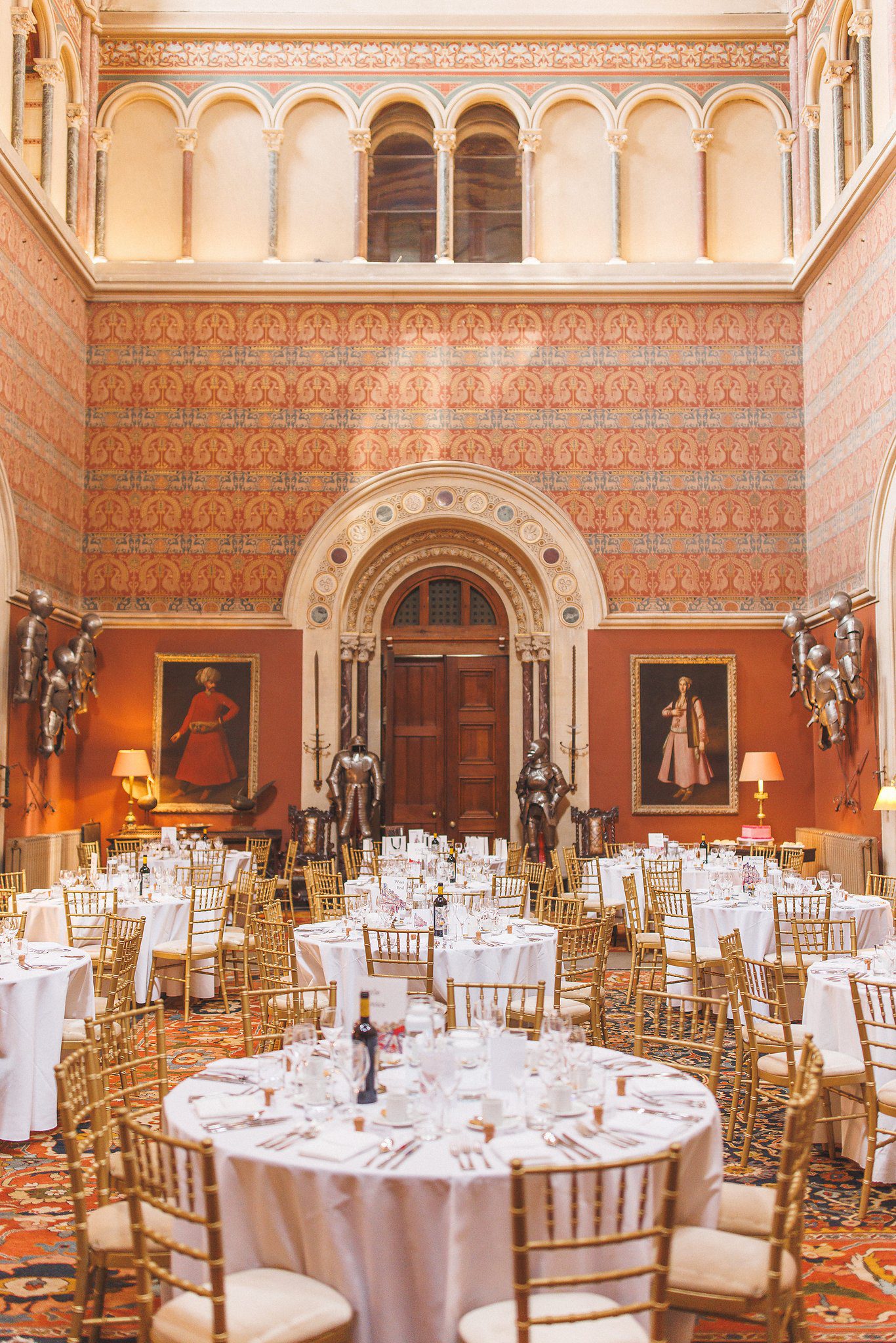 A table laid for dinner in the great hall